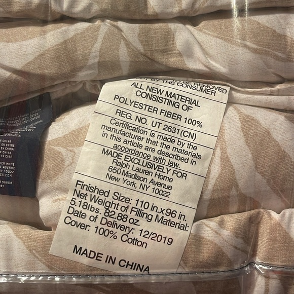 Ralph Lauren King Cecily Palmetto Botanical Print Tan Comforter - Picture 6 of 6